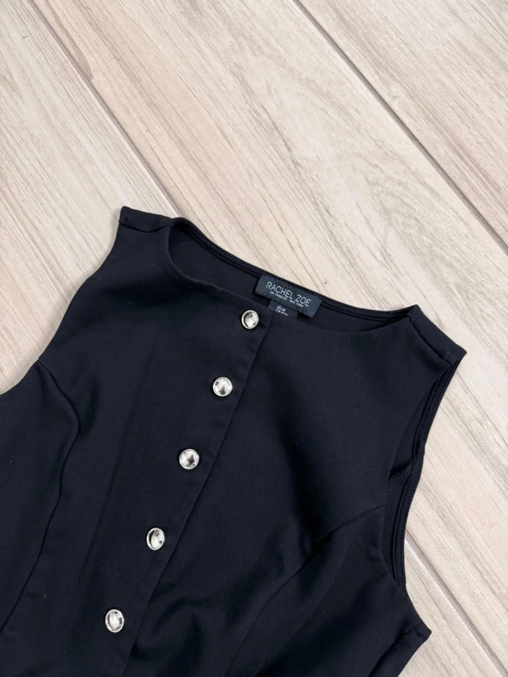 Rachel Zoe Black Tailored Button Vest Womens Size M Sleeveless - Picture 2 of 4